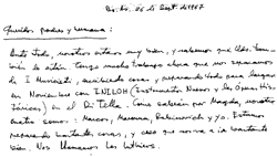 Gerardo Masana comenta a sus padres y a su hermana la escisi&oacute;n de I Musicisti y la creaci&oacute;n de Les Luthiers.
