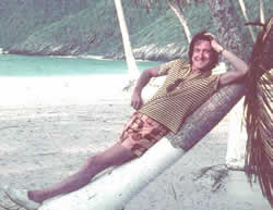 Masana en las playas de Venezuela, durante la primera gira internacional de <span lang=